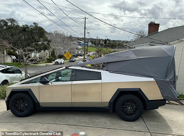 Tesla's Cybertruck Basecamp tent looked more like a tarp than the sleek design the company promised when it announced the accessory.