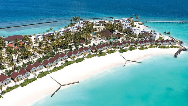 The stewardess, who has not been identified, was forced to fly back to the UK from the Maldives after guests at the Oblu Xperience Ailafushi (pictured), after flying with her co-workers from Heathrow to the capital Malé , last week.