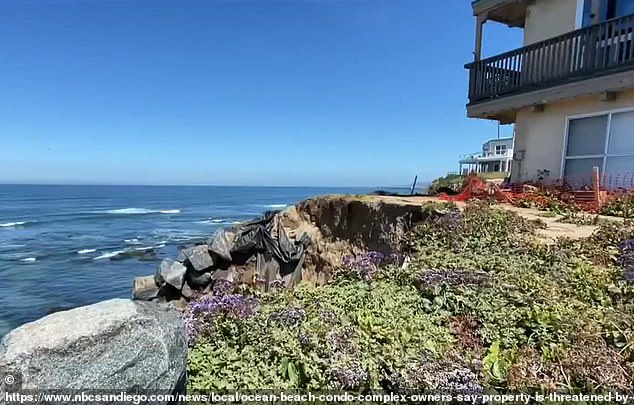 A San Diego beachfront apartment complex with condos listed for