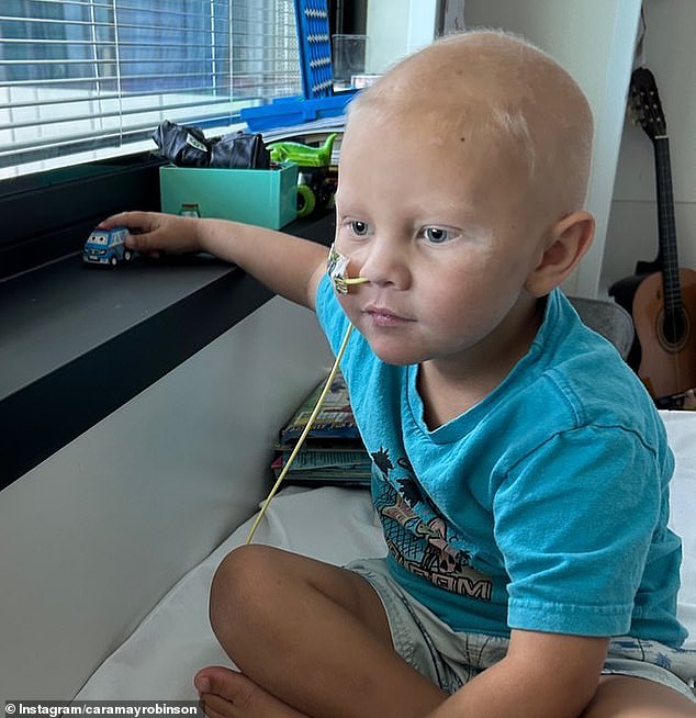 Queensland toddler Max Robinson (pictured) was diagnosed with leukemia in March 2021, but recently relapsed.