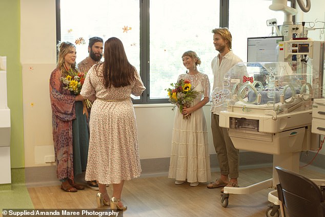 Alana Wilkinson, 33, and her husband Angus, 34, planned a very intimate bedside ceremony for their son Rafferty as they were unsure whether their firstborn would survive.