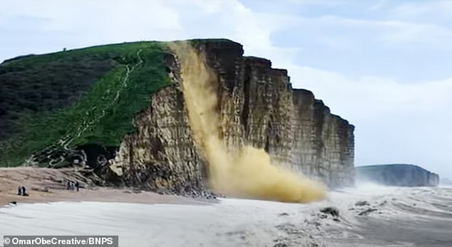 A massive 30-foot boulder collapsed just meters from walkers in March in nearby West Bay, narrowly missing families walking along the sandy beach.