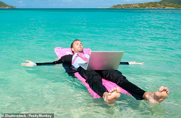 Researchers found that 23 per cent of people want to work fully remotely so they can live anywhere in the world while working for UK-based companies (file image)