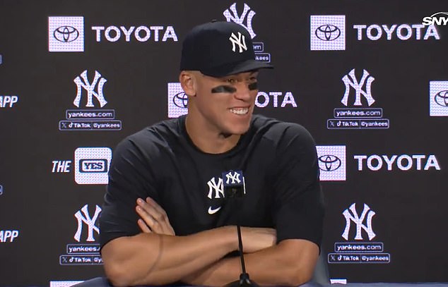 Aaron Judge declined to comment when asked where he was during the New York earthquake.