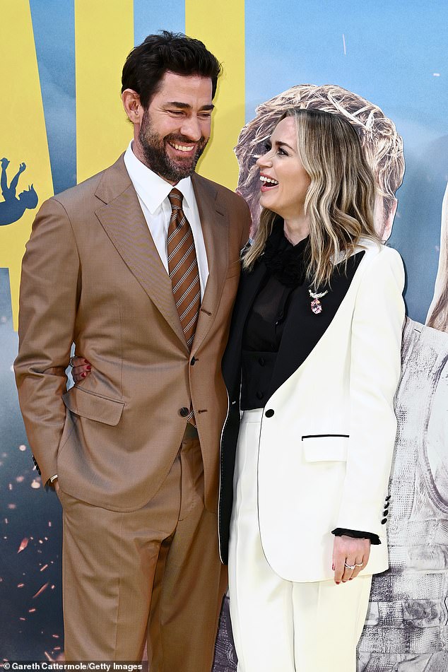 Elsewhere at the star-studded screening, Emily Blunt put on a PDA with husband John Krasinski as they hit the red carpet to watch their new movie.