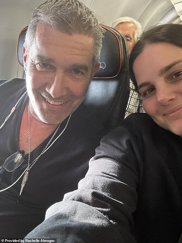 Paul Faust, pictured with his partner Rachelle Almagor on the JetBlue flight, accused the airline of anti-Semitism.