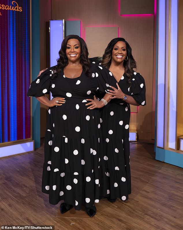 Alison Hammond (right) did a double take on Friday's episode of This Morning when she was presented with a wax figure of herself.
