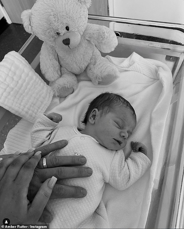 The Team GB shooter, 26, announced the happy news in a joint Instagram post with her husband James on Sunday, sharing a photo of their son.