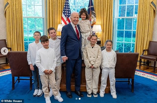 President Biden with Abigail, his siblings and his cousins