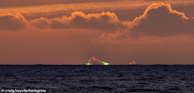 Craig Hayslip, a faculty research assistant at Oregon State University, captured an eerie green flash lighting up the sky as the sun set over the ocean in Oregon.