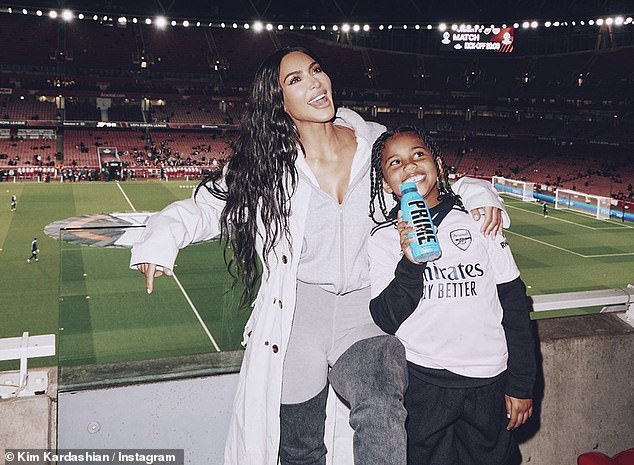The reality TV icon traveled with his son, Saint, to watch Arsenal at the Emirates last season.