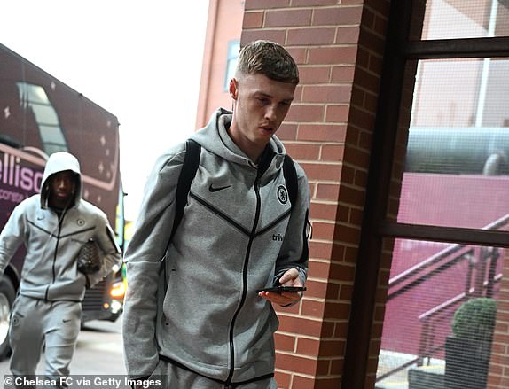 BIRMINGHAM, ENGLAND - APRIL 27: Cole Palmer of Chelsea arrives at the stadium before the Premier League match between Aston Villa and Chelsea FC at Villa Park on April 27, 2024 in Birmingham, England.  (Photo by Darren Walsh/Chelsea FC via Getty Images)