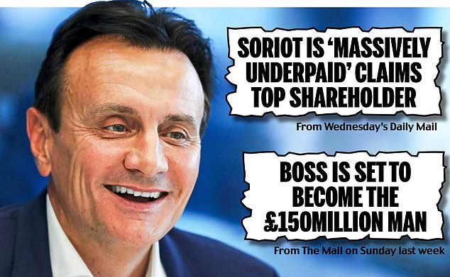 In a decisive vote yesterday, Astrazeneca investors approved a new deal that will give chief executive Pascal Soriot (pictured) up to £18.7m this year.