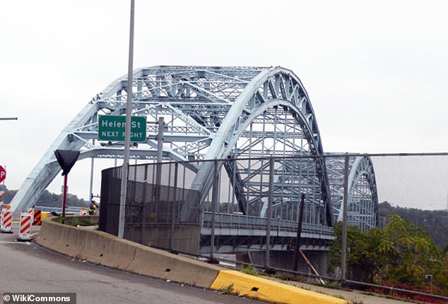 The McKees Rocks Police Department said shortly after midnight that they would close the bridge, as seen here, as a precaution.
