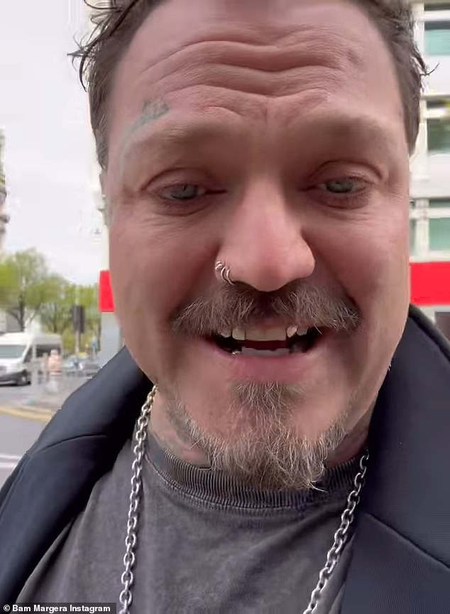Footage of Bam Margera in a recent street fight in Los Angeles has surfaced online;  photographed in an Instagram clip on Monday