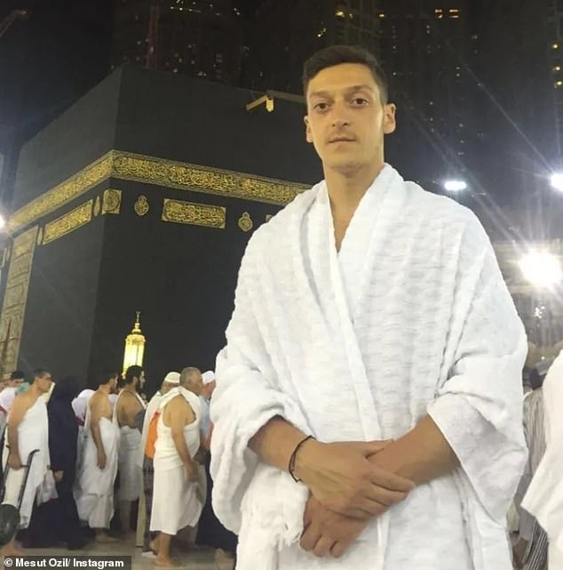 The Eid al-Fitr holiday marks the end of the Islamic holy month of Ramadan and was celebrated by Muslims around the world on Tuesday (Mesut pictured)
