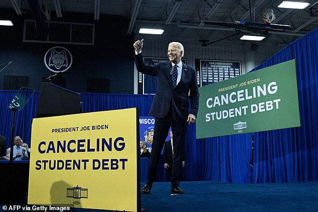 President Biden touts his latest proposals to cancel student loan debt for millions of Americans during a visit to Madison, WI, on Monday.  On Friday, the administration announced it would cancel an additional $7.4 billion in debt under programs already in place, bringing the total forgiven so far to $153 billion.