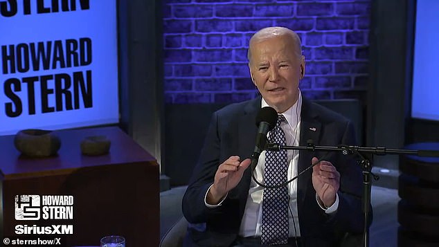 During a softball interview with Howard Stern on Friday morning, Biden said he is 