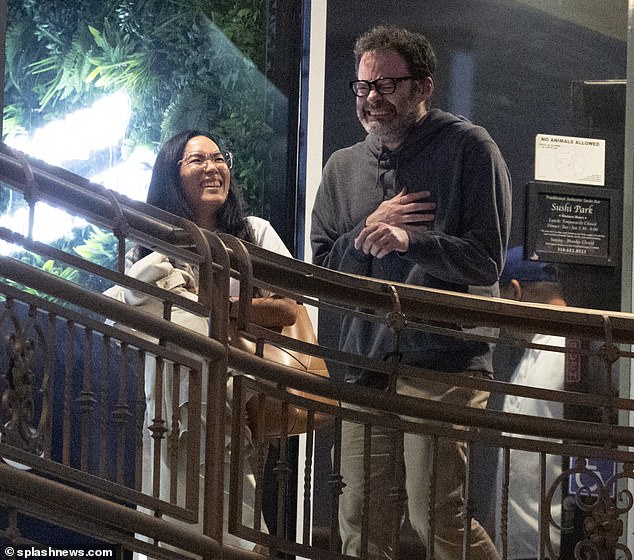 Bill Hader and Ali Wong were spotted on a rare public date night at celebrity spot Sushi Park in West Hollywood.