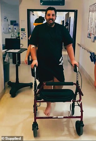 After his two-week coma, Theo had to relearn how to walk and build strength as his muscles weakened and wasted.