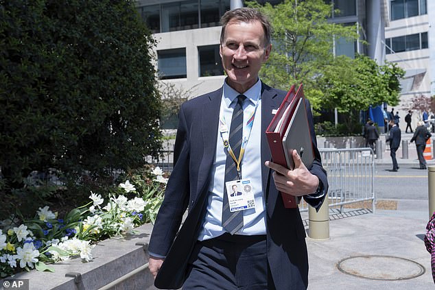 UK businesses have enjoyed their biggest growth in almost a year, outstripping global rivals, in the latest sign that the recession is behind us.  Pictured: Chancellor of the Exchequer Jeremy Hunt