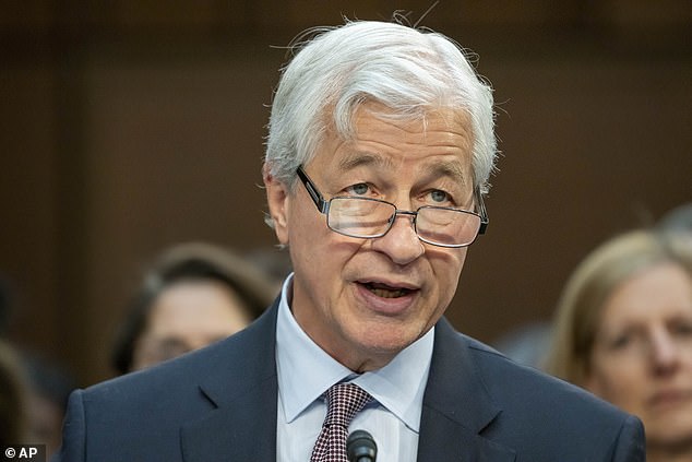 Interest rate fears: JP Morgan CEO Jamie Dimon (pictured) warned that inflation may not fall as far as hoped - meaning interest rates will remain higher than expected for longer