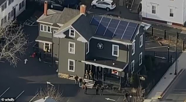 Local and federal investigators investigate a possible bomb attack at a satanic temple in the town of Salem, Massachusetts