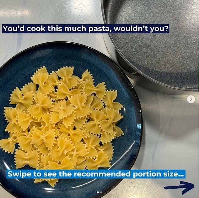 Many of us fill our plates with pasta, but Bupa says we should eat half this amount of starchy foods in a single meal.