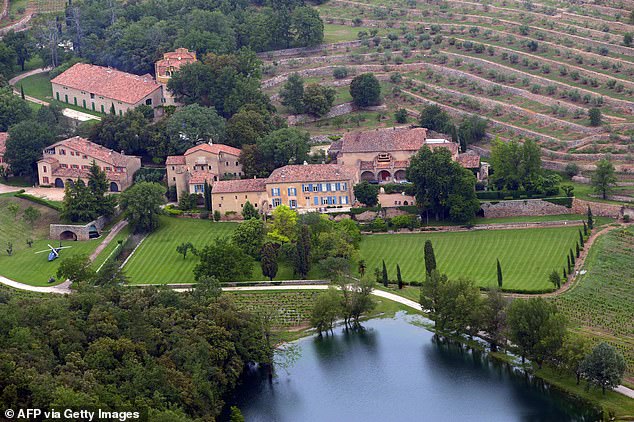 An aerial view of Chateau Miraval in Le Val, southeastern France, the winery and house that Brangelina bought for $27 million.