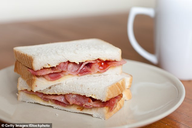 According to a breakfast expert, the perfect bacon sandwich has no sauce at all (file image)