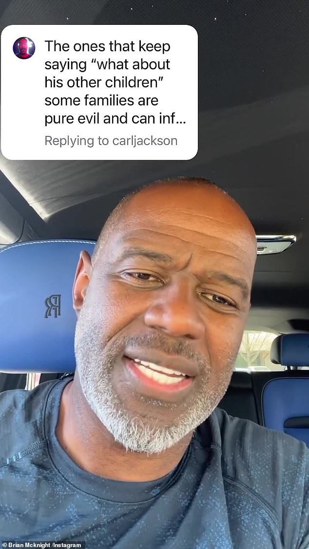 Brian McKnight faced backlash after referring to his biological children as 