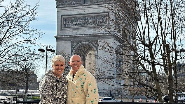 Pharmaceutical entrepreneurs Reid and Giles (pictured together in Paris) have a combined wealth estimated at $550 million.