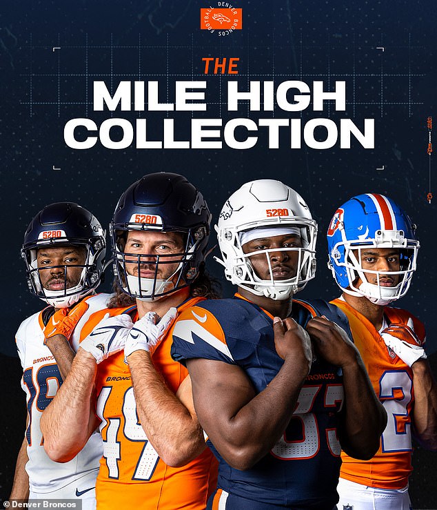 The Denver Broncos released 10 uniform combinations on Monday as part of their Mile High Collection.