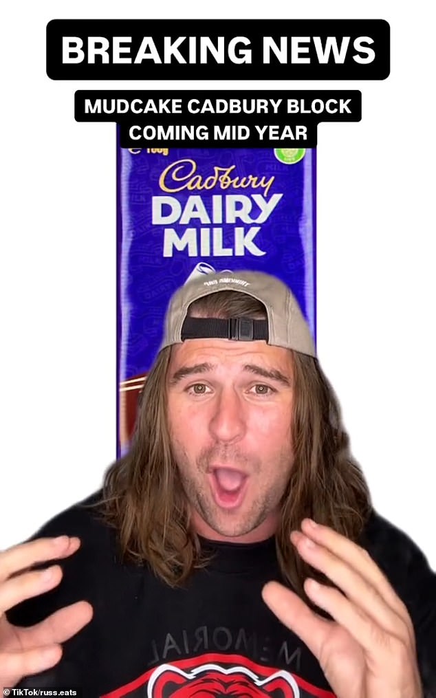 Food vlogger Russ Eats shared his excitement about the new Dairy Milk block