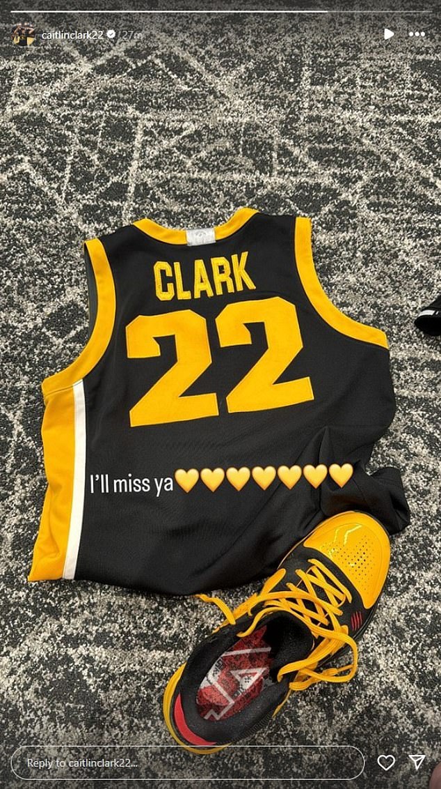 Clark's post on her Instagram Story came less than an hour after Sunday's final whistle.