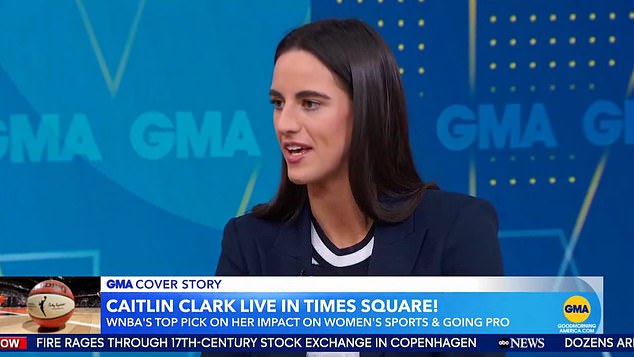 Caitlin Clark appeared on Good Morning America Tuesday hours after the WNBA draft.