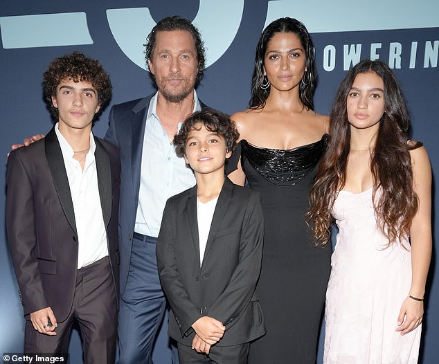 Matthew McConaughey's daughter Vida takes after her stunning mother Camila Alves;  Levi, Matthew, Livingston, Camila and Vida at the 2024 Mack, Jack & McConaughey Gala at ACL Live