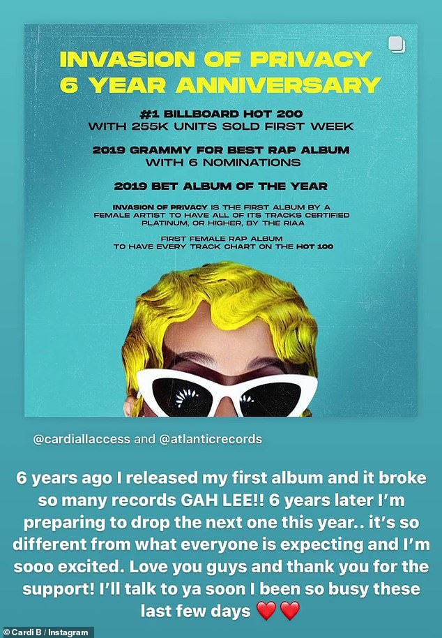 '6 years ago I released my first album and it broke many records GAH LEE!! Six years later, I'm getting ready to release the next one this year