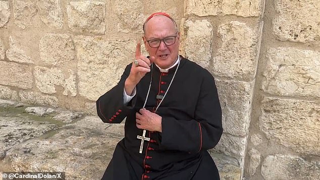 Cardinal Dolan linked Israel's long history of defending Israel against attacks by its neighbors with his visit to the nursery, where nuns care for abandoned babies.