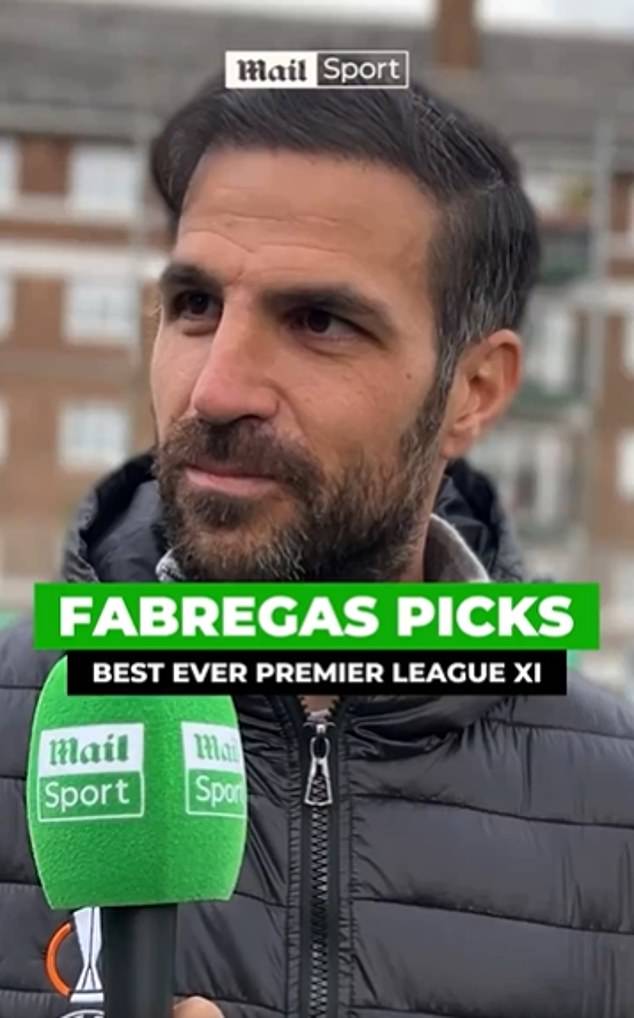 Former footballer Cesc Fábregas has revealed his best Premier League XI (above)