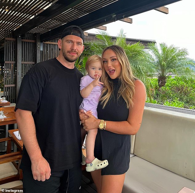 The reality TV star, 33, has been spending time in Cairns with businessman Jake and his daughter Alba Jean, 18 months, while filming the Geordie Shore spin-off show.