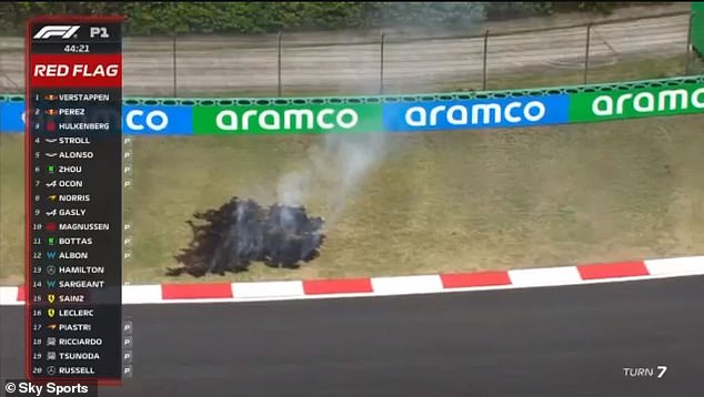 Practice for the Chinese GP had to be suspended on Friday morning after a fire broke out on the track.