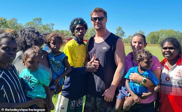 Chris Hemsworth surprised Northern Territory locals when he made a surprise visit to a remote town on Thursday.