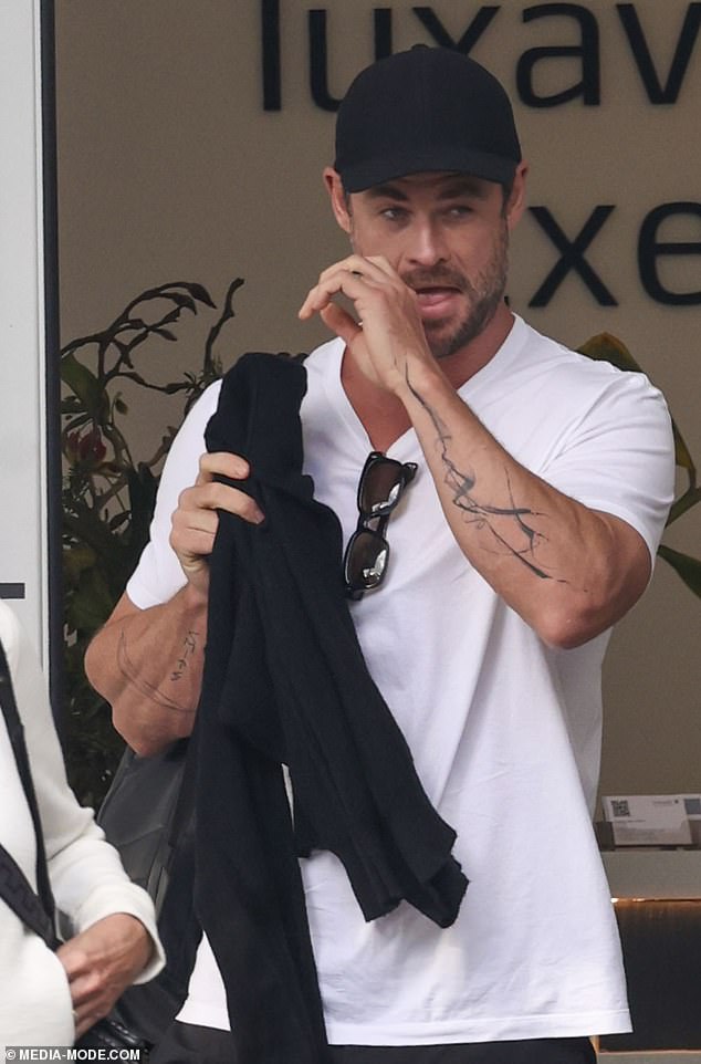 Chris Hemsworth showed off his new arm tattoo