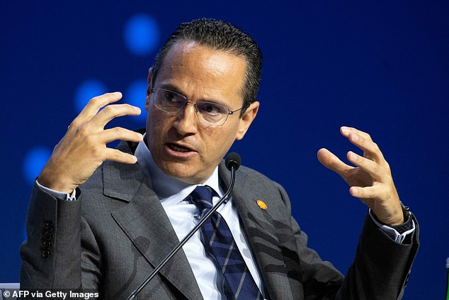 Shock move: Shell CEO Wael Sawan (pictured) said the oil giant was looking at 'all options' - including the possibility of moving its share listing to New York