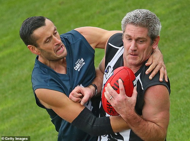 Gavin Crosisca (right) battled a drug habit for 25 years in the AFL as a player and coach.