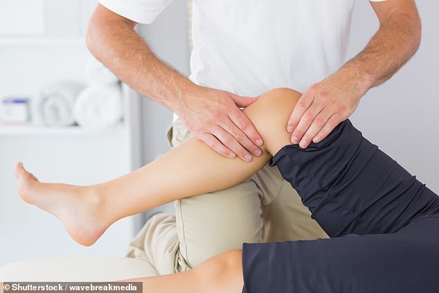 In the study, patients self-administered acupressure to their knees along with physical therapy exercises at home (file image)