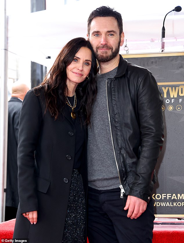 Courteney Cox has revealed she was blindsided when she split from her fiancé Johnny McDaid one minute into a relationship therapy session, but admitted she's grateful it happened - they're now back together (pictured in February).