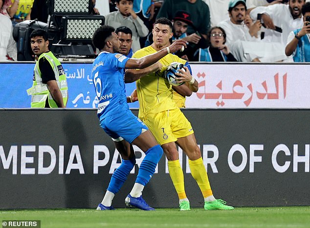 Ronaldo saw red after a clash with Al-Hilal defender Ali Al-Bulaihi on Monday night.