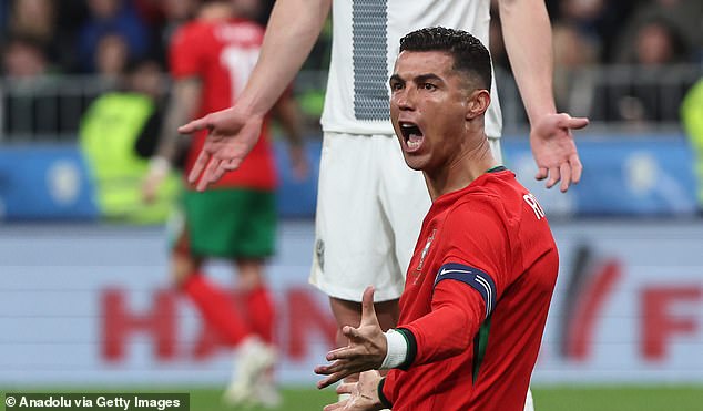 Ronaldo had a frustrating night on the pitch as Portugal lost 2-0 in a friendly against Slovenia.